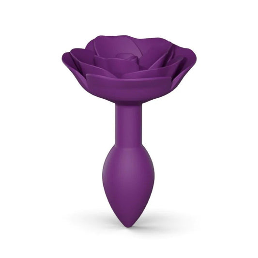 Purple rose-shaped butt plug