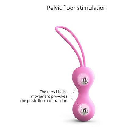 Love To Love Joia kegel balls in pink for pelvic floor stimulation.