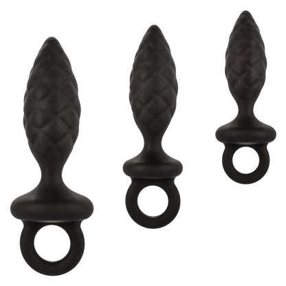 Intriguing trio of textured anal probes. Discover pleasure with silicone intimacy toys.