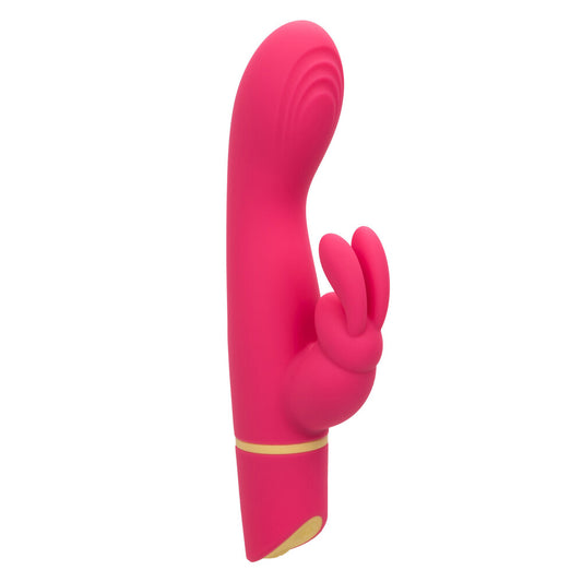 Pink Love Bunny vibrator from California Exotic, featuring a shaft and bunny ears.