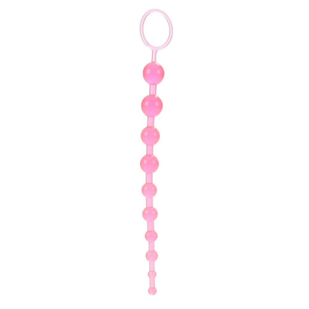 Pink anal beads for pleasure play