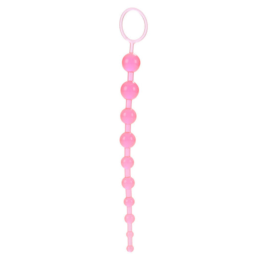 Pink anal beads for pleasure play