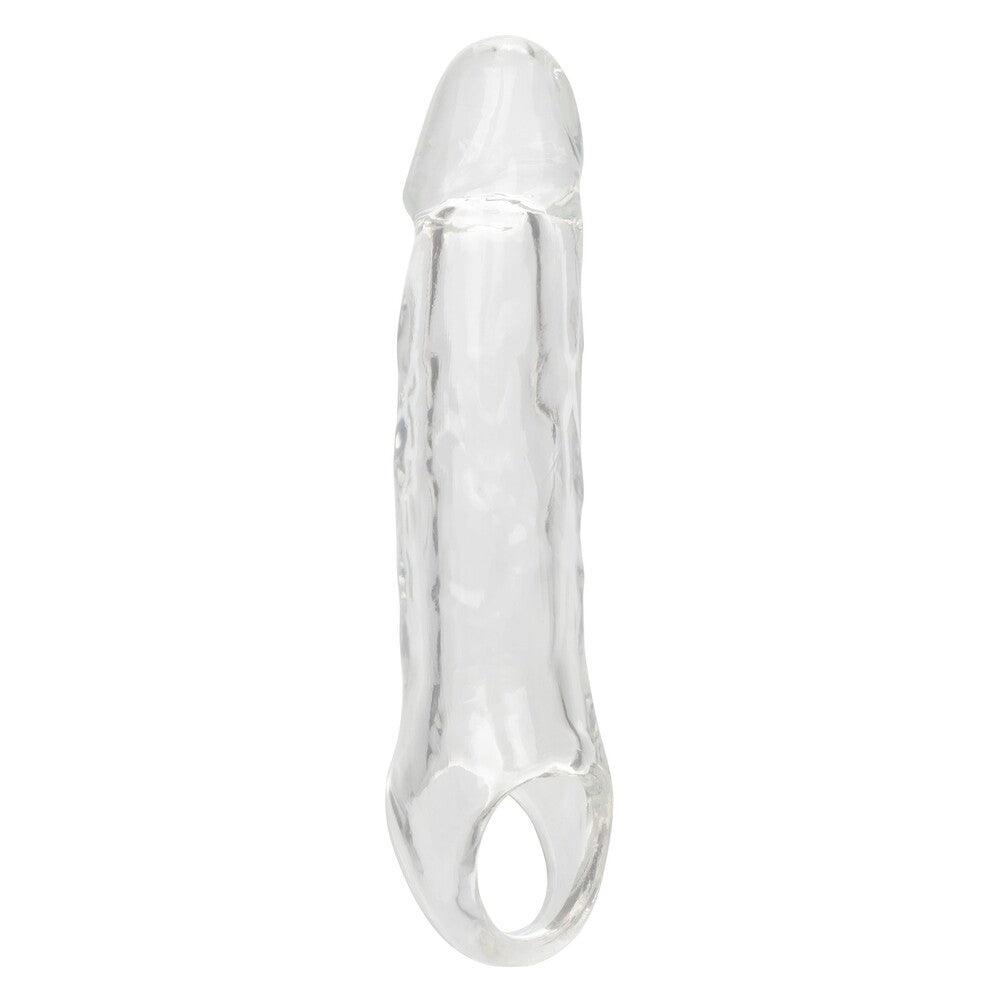 Clear penis sleeve extension for enhanced pleasure.