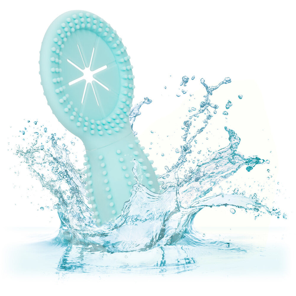 Aqua Elite cock ring with raised dots and water splash.