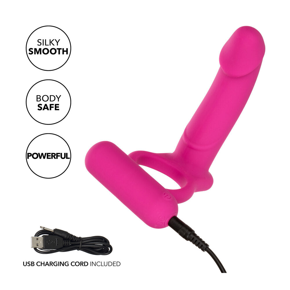 Silicone rechargeable double stimulator: exploring pleasure and feeling good.
