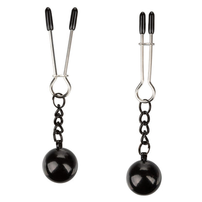 Nipple clamps with black ball weights