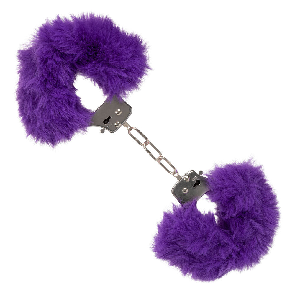 Purple furry cuffs