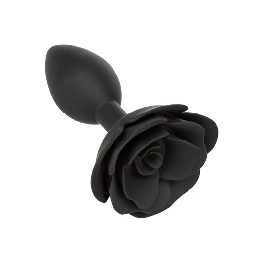 Black rose anal plug, a fun and flirty adult toy.