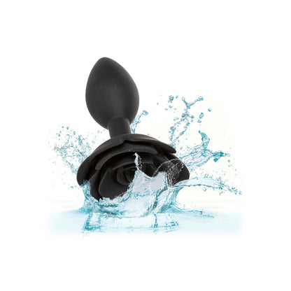 Black rose anal plug with water splash.
