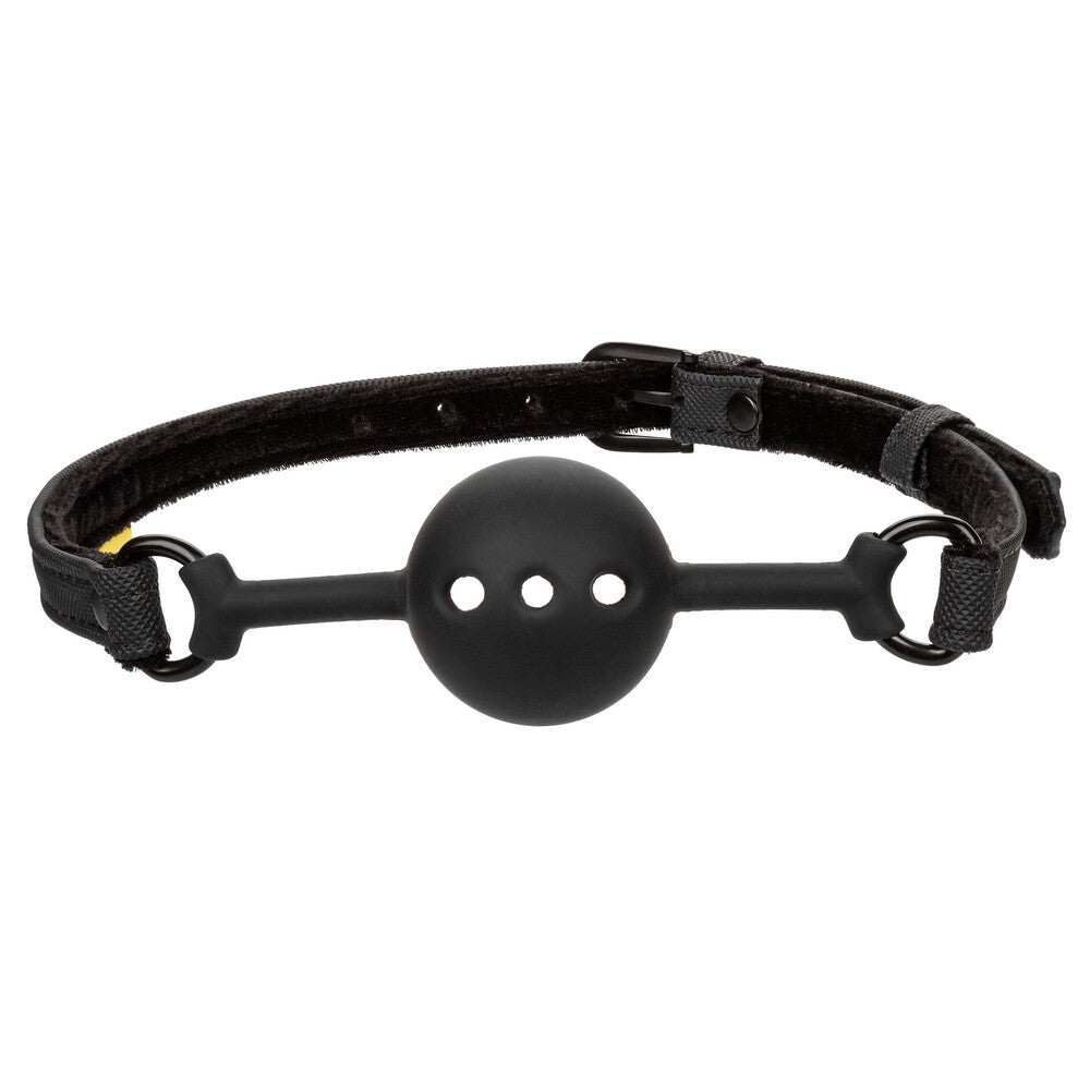 Naughty nights begin with this breathable ball gag, soft velvet against skin, a touch of wicked delight.
