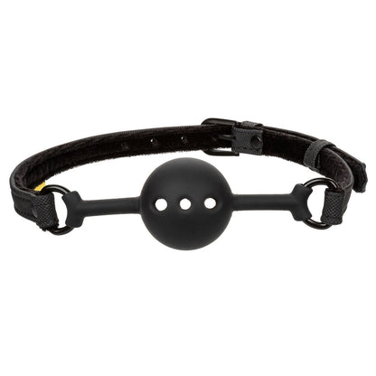 Naughty nights begin with this breathable ball gag, soft velvet against skin, a touch of wicked delight.
