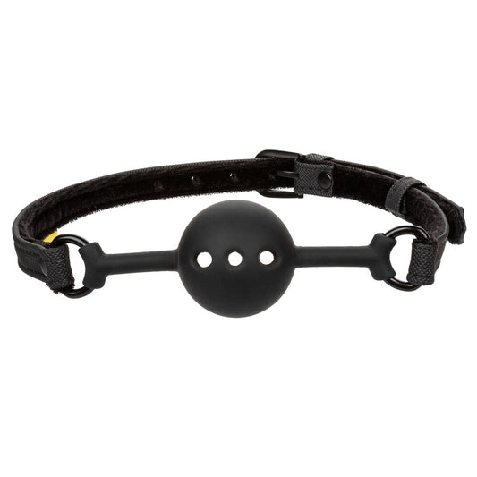 Naughty nights begin with this breathable ball gag, soft velvet against skin, a touch of wicked delight.
