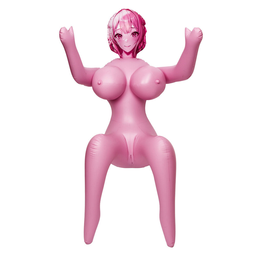 Pink inflatable anime love doll.