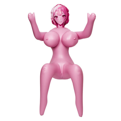 Pink inflatable anime love doll.