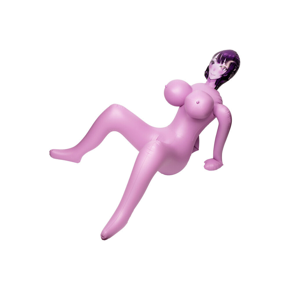Anime doll, purple, inflatable Gigi Lov novelty toy.