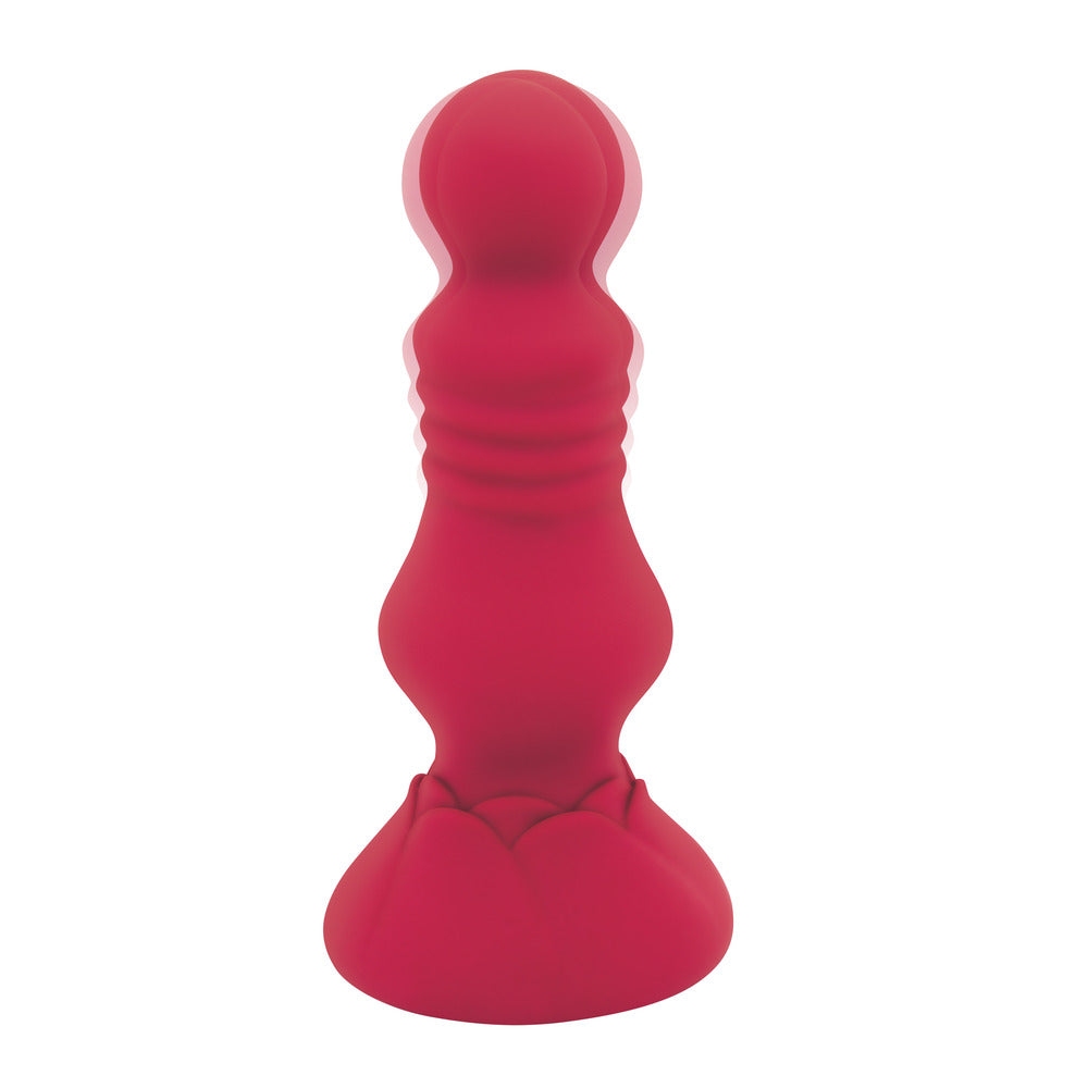 Red floret vibrating butt plug.