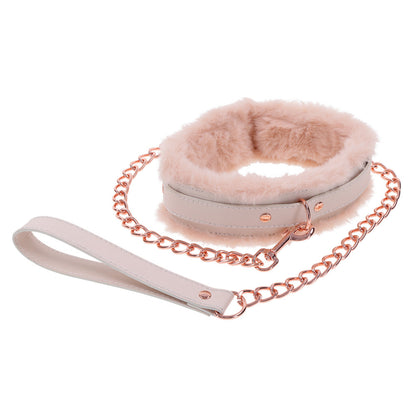 Pink fur collar and leash set.