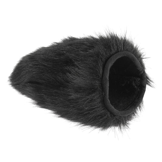 Black furry sensory mitt