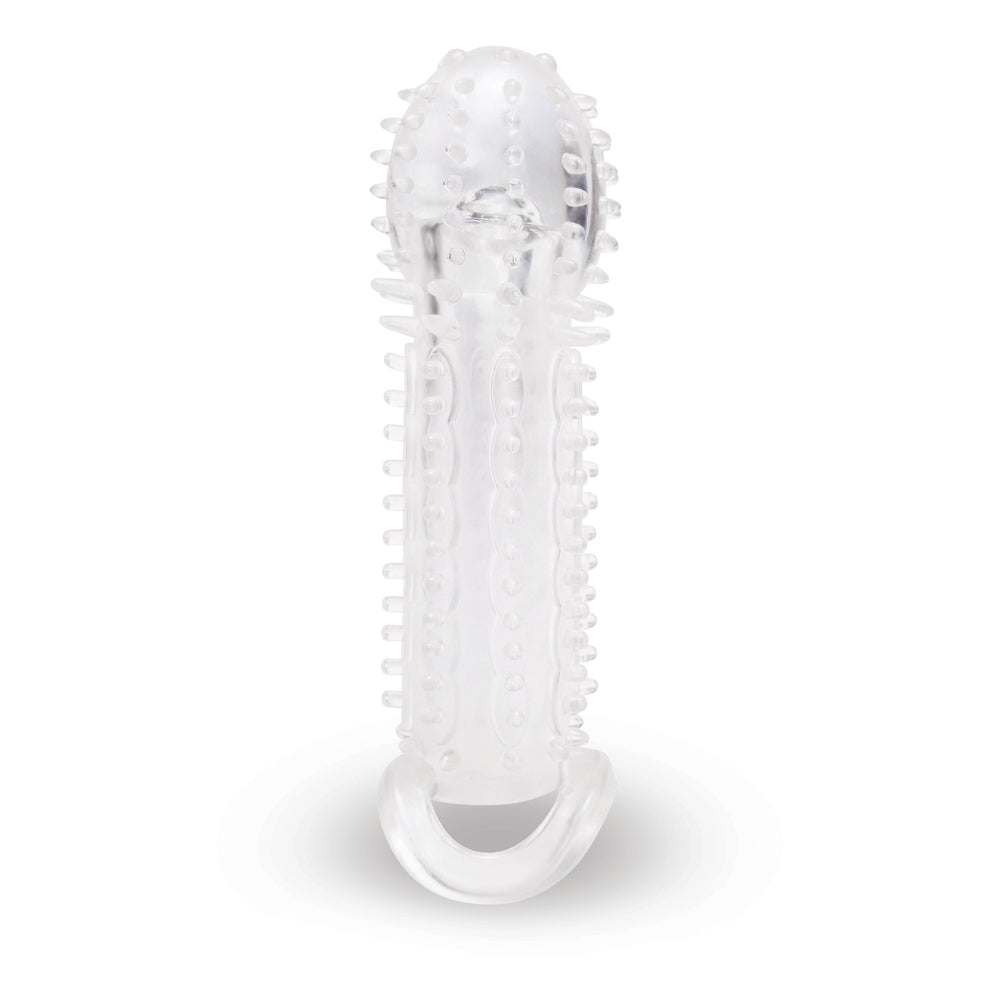 Textured clear penis extender sleeve
