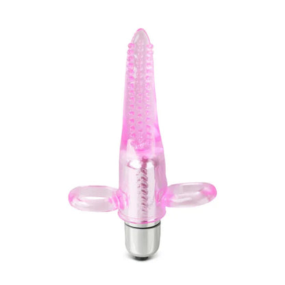Pink vibrating tongue finger stimulator.
