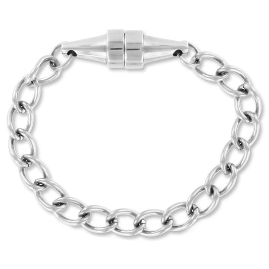 Dare to tease? Steel chain with magnetic clasp, a playful touch for the daring spirit.