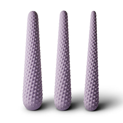 Lilac dilator set for pleasurable exploration.