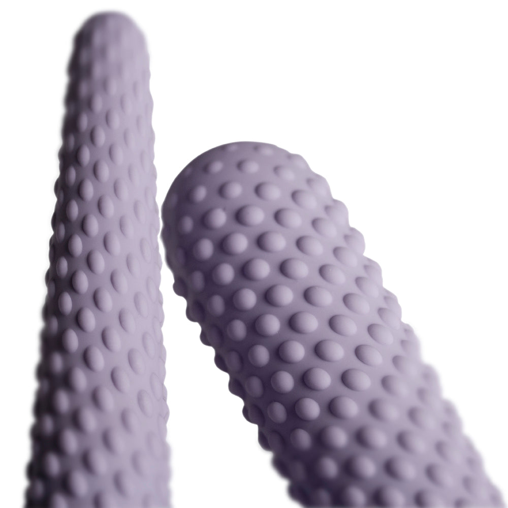 Lilac dilators with bumpy texture