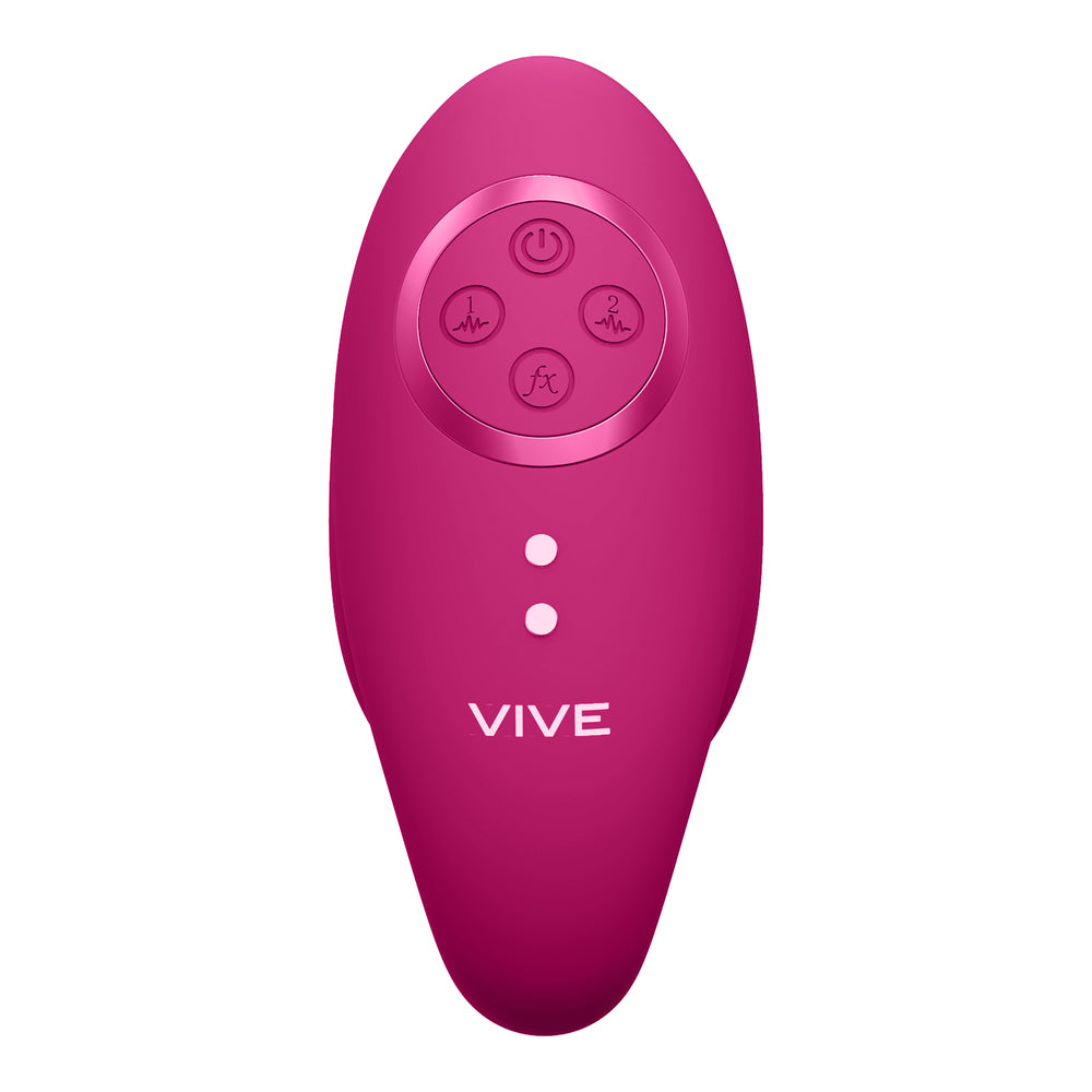 Pink vibrating love egg remote control from Shots Toys.