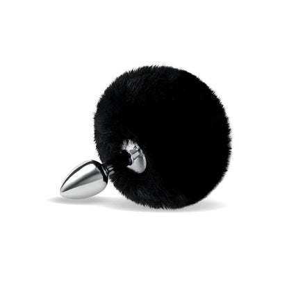 Black bunny tail butt plug toy