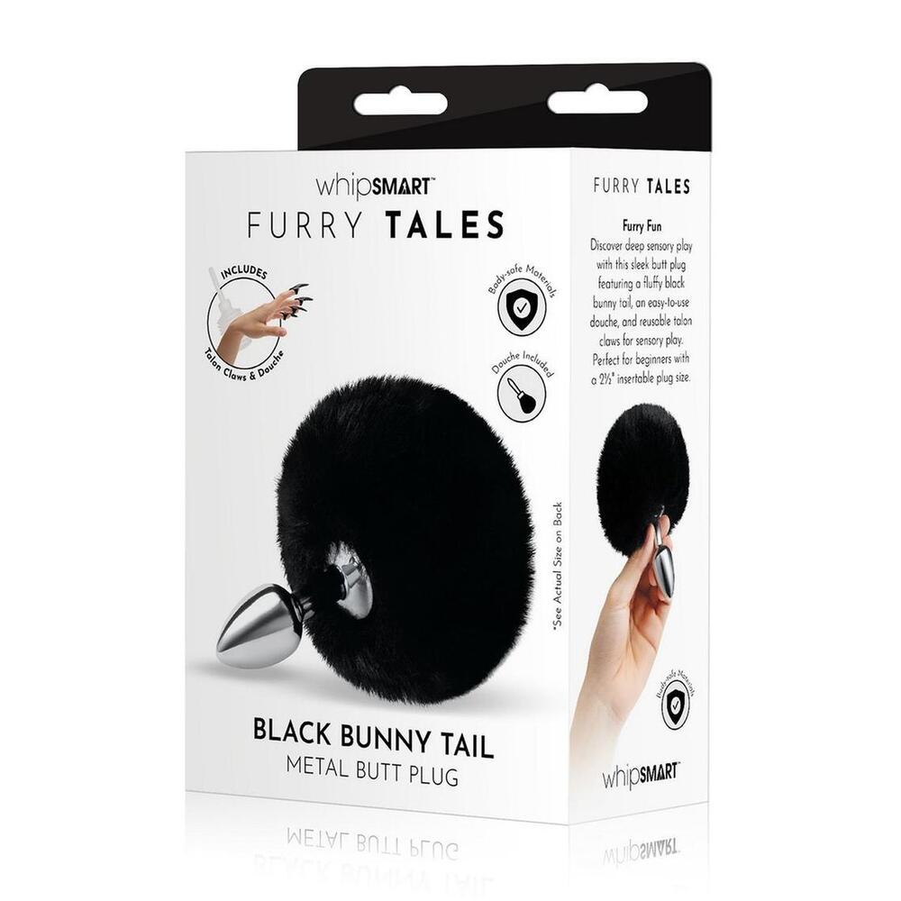 Black bunny tail butt plug in box