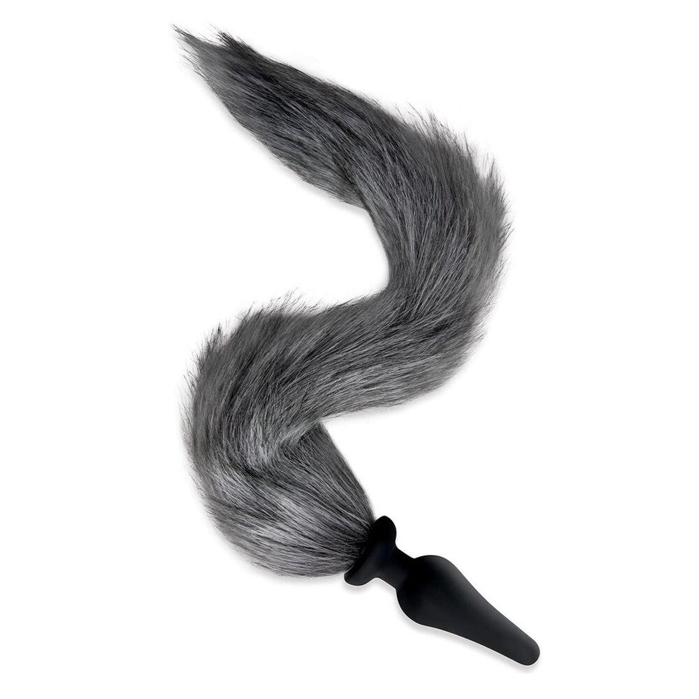 Grey foxtail butt plug for playful adults.