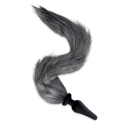 Grey foxtail butt plug for playful adults.