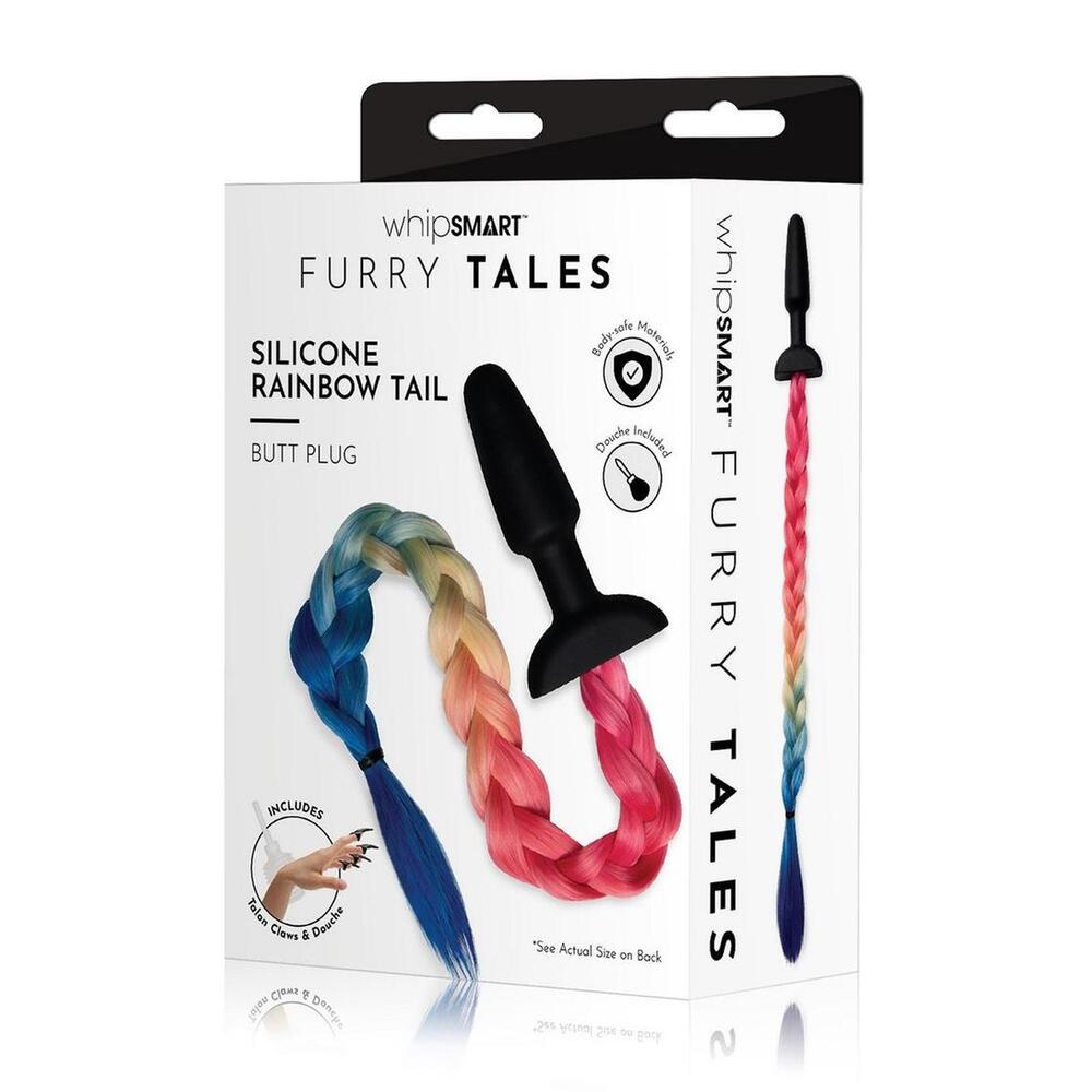 Whipsmart Furry Tales rainbow tail butt plug packaging.